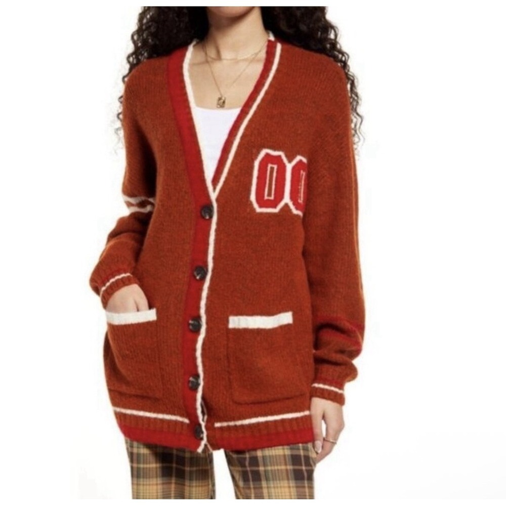 BP Letterman Cardigan S Preppy University Academia Schoolgirl‎ Grunge Oversized